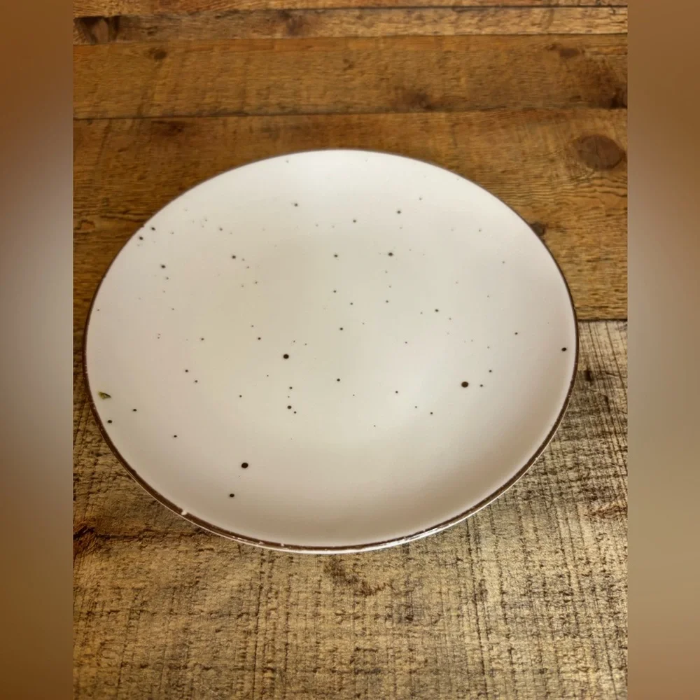 RARE Set Of 8 Porvasal Dotted 6.5 Inch Appetizer Plates Made In Spain 0618